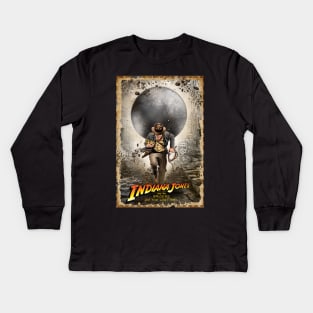 Indiana jones art Kids Long Sleeve T-Shirt